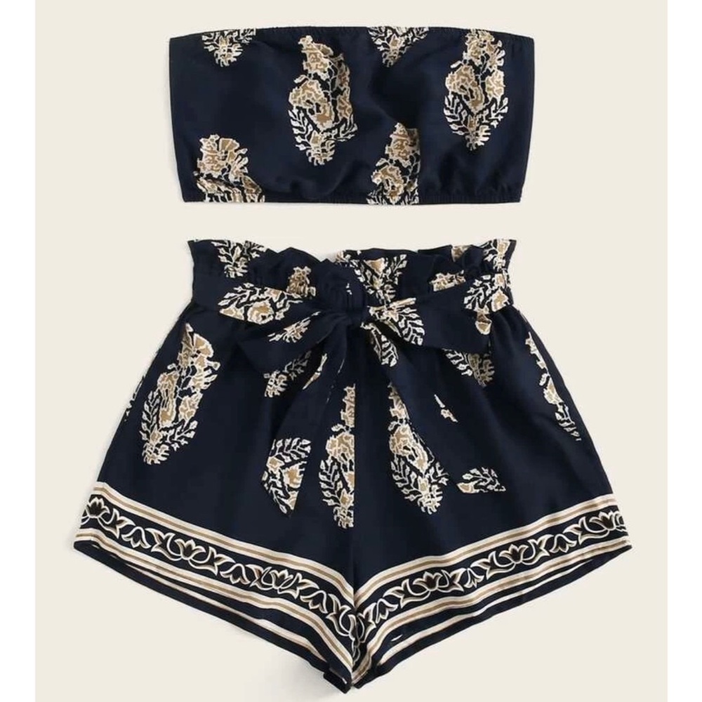 Tube top & shorts set
